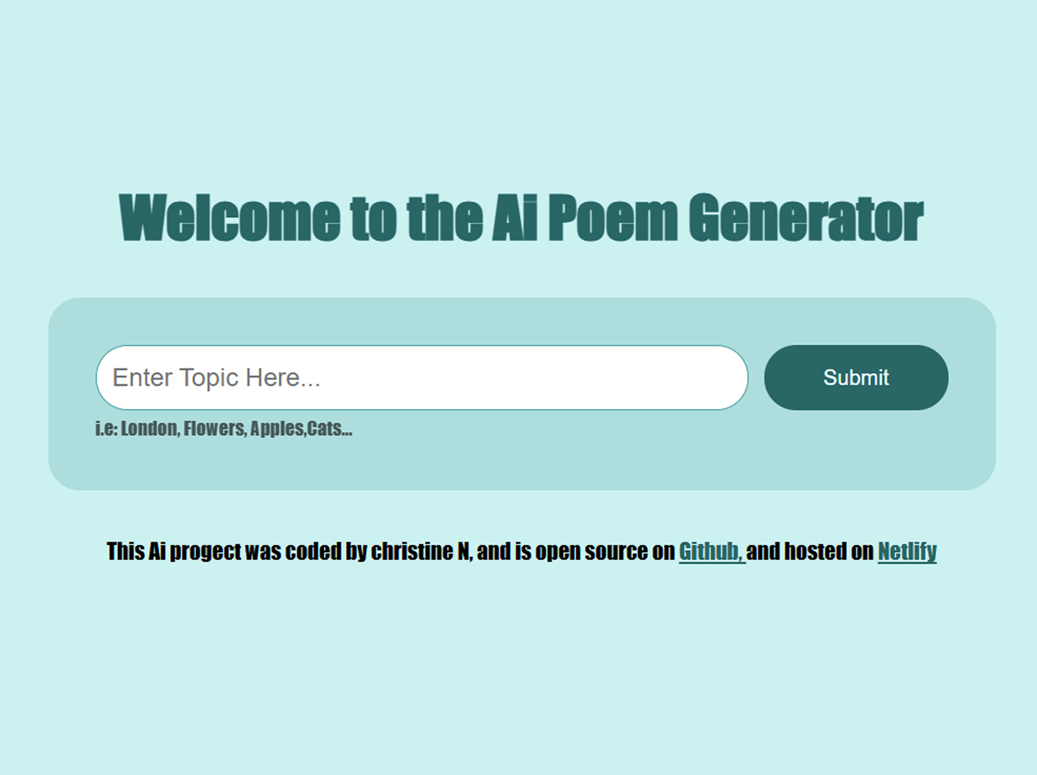 Poem Generator